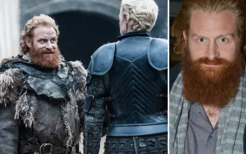 Kristofer Hivju i rollen som Tormund Giantsbane i filmer och tv-program. Hans karaktär är känd för sitt röda skägg och sin tuffa attityd.
