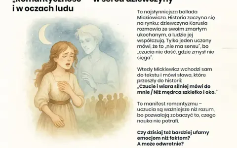 Ilustracja przedstawia dziewczynę w białej sukni, która trzyma się za serce, obok niej unosi się duch mężczyzny.