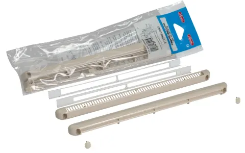 Pièces d'une entrée d'air autoréglable universelle, pour un bon fonctionnement de la ventilation.