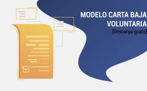 Modelo de carta de baja voluntaria laboral. Descarga gratis. Documento con texto y marca de verificación.