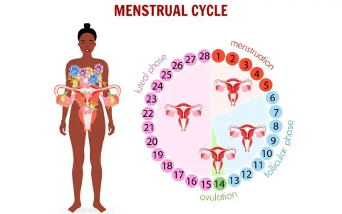 Cykl menstruacyjny: owulacja (dzień 14) to czas, gdy śluz płodny jest najbardziej obfity.
