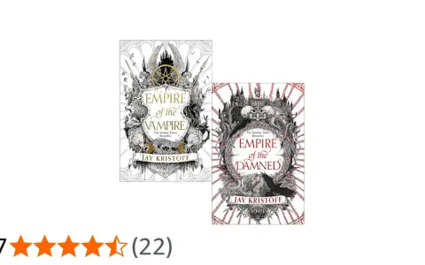 Copertine di "Empire of the Vampire" e "Empire of the Damned" di Jay Kristoff, con illustrazioni gotiche e dettagliate.