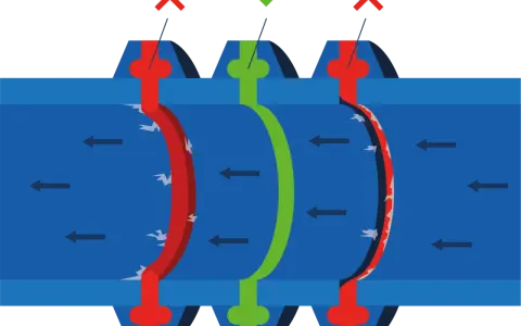 Comparaison de trois types de joint clamp : un correct (vert) et deux incorrects (rouge). Le bon joint clamp assure une étanchéité parfaite.
