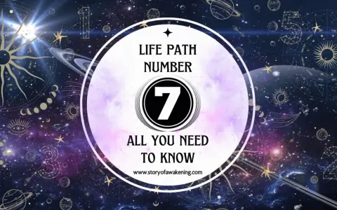 Numerologiczna 7 mężczyzna odkrywa kosmiczne tajemnice. Gwiazdy, planety i zodiak w tle.