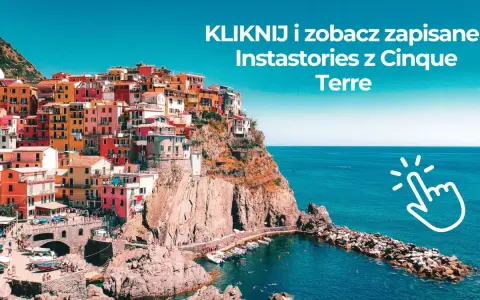 Kolorowe domy Cinque Terre, w tym La Spezia, wznoszą się na klifie nad turkusowym morzem. Kliknij, by zobaczyć Instastories!