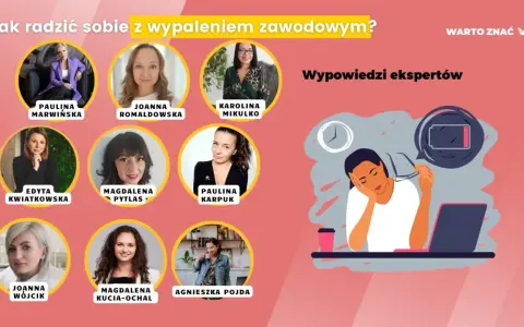 Ekspertki omawiają, jak radzić sobie z wypaleniem zawodowym. Ilustracja przedstawia zmęczoną osobę przy biurku z niskim poziomem baterii.