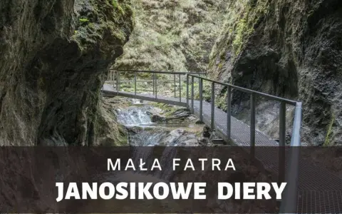Metalowe kładki nad strumieniem w skalistym wąwozie Janosikowych Dziur w Małej Fatrze.
