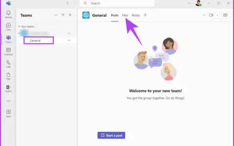 Dans Teams, l'onglet "Fichiers" montre où sont stockées les conversations et documents.