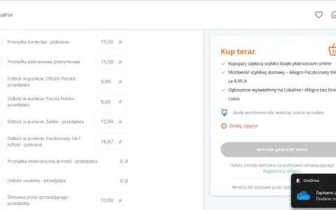 Allegro Lokalnie: opcje dostawy, w tym Allegro Paczkomaty InPost. Dowiedz się, jak połączyć Allegro z InPost.