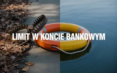 Pułapka na zwierzęta i koło ratunkowe symbolizują pułapki i ratunek związane z **limitem kredytowym na koncie**.