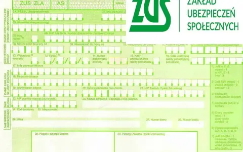 Formularz ZUS ZLA, który określa, kto płaci za L4. Dokument zawiera dane ubezpieczonego, lekarza i płatnika.