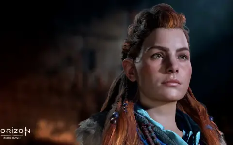 Aloy, protagonista de Horizon Zero Dawn 2, mira al horizonte con determinación. Su cabello pelirrojo trenzado y su mirada penetrante transmiten fuerza.