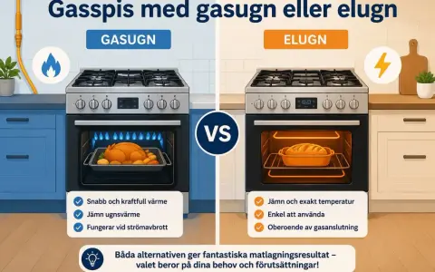 Jämförelse mellan gasugn med snabb värme och elugn med exakt temperatur. Båda ger fantastiska resultat.