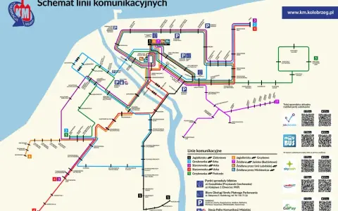 Schemat linii komunikacyjnych Kołobrzegu. Znajdź sarbinowo kołobrzeg rozkład jazdy i zaplanuj podróż.