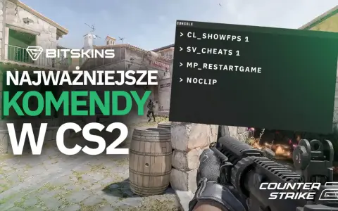 Najważniejsze komendy w CS2, w tym komenda na skrócenie czasu przed rundą, wyświetlone na ekranie konsoli.
