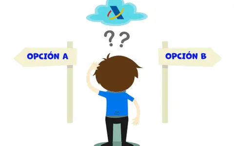 Persona confundida ante dos opciones (A y B) para los pagos a cuenta del impuesto de sociedades.