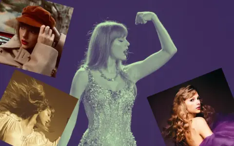 Taylor Swift w stylizacji z "Reputation" i innych albumów. Jej siła i styl są niezaprzeczalne.