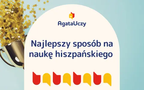 Złoty puchar i konfetti symbolizują sukces w nauce hiszpańskiego. "Najlepszy sposób na naukę hiszpańskiego" - pytania po hiszpańsku.