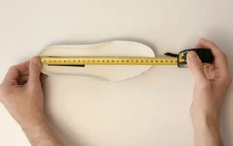 Misura la soletta per capire come devono calzare i sandali.