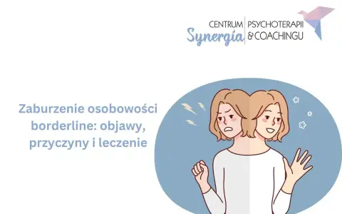 Zaburzenie osobowości borderline: objawy, przyczyny i leczenie. Ilustracja przedstawia osobę z dwiema twarzami, symbolizującą zmienne nastroje.