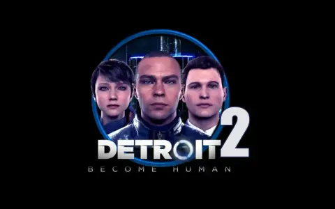 Los rostros de Kara, Markus y Connor en el logo de Detroit Become Human 2.