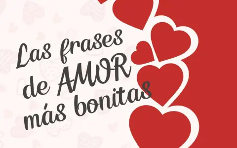 Las frases de amor más bonitas, como las que inspiran a los niños, adornan este diseño con corazones rojos.
