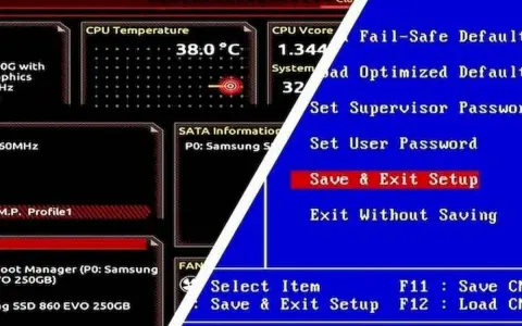 BIOS. Aby włączyć laptopa za pomocą klawiatury, wybierz "Save & Exit Setup" (F10).