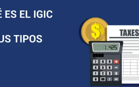 Calculadora y moneda dorada junto a un documento de "TAXES". Averigua cuanto es el IGIC en Canarias y sus tipos.