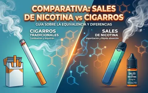 Comparativa de sales de nicotina vs. cigarros. Guía sobre cómo hacer sales de nicotina, diferencias y equivalencias.