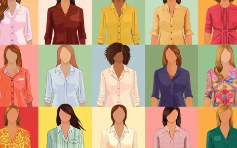 Ilustración muestra la diferencia entre blusa y camisa con varios modelos femeninos.