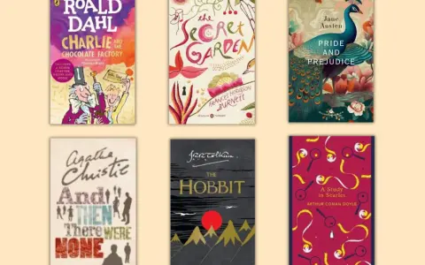 Sei libri da leggere in inglese: Charlie e la fabbrica di cioccolato, Il giardino segreto, Orgoglio e pregiudizio, E poi non rimase nessuno, Lo Hobbit, Uno studio in rosso.