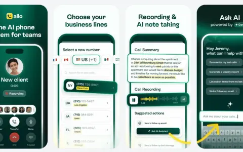 La app allo te ayuda a gestionar llamadas, elegir líneas de negocio y obtener resúmenes de llamadas con IA.