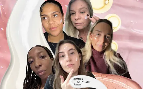 Five women of different ages and ethnicities apply skincare, showcasing that beauty and self-care are timeless.
