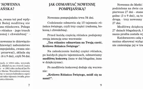 Nowenna pompejańska: rozważania o modlitwie różańcowej przez 54 dni. Poznaj jej strukturę i sposób odmawiania.