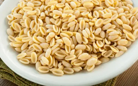 Un primo piatto di gnocchetti sardi, pasta tipica della Sardegna, in un piatto bianco.