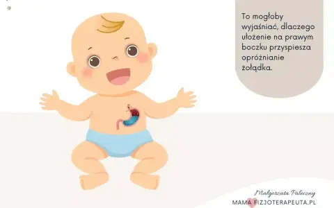 Uśmiechnięte dziecko z widocznym żołądkiem. Może to wyjaśniać, dlaczego dziecko ulewa 2 godziny po jedzeniu.