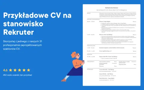 Przykładowe CV rekrutera, które pomoże uniknąć błędów w CV i stworzyć profesjonalny dokument.