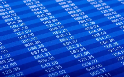 Excel-Tabelle mit Zahlenreihen, die an eine Finanzanalyse erinnern. Wenn NV dann 0.
