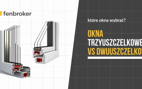 Porównanie okien: trzyszybowe vs dwuszybowe. Widok przekroju profili okiennych z różną liczbą szyb.