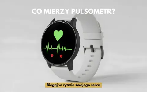 Biały smartwatch z ekranem pokazującym zielone serce i wykres EKG. To idealny test conconiego dla biegaczy.