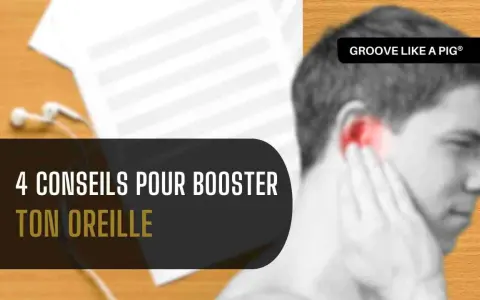 4 conseils pour booster ton oreille : écouteurs et partition de musique suggèrent une amélioration de l'audition musicale.