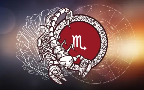 Skorpion, 23.10 znak zodiaku, z symbolem i konstelacjami.