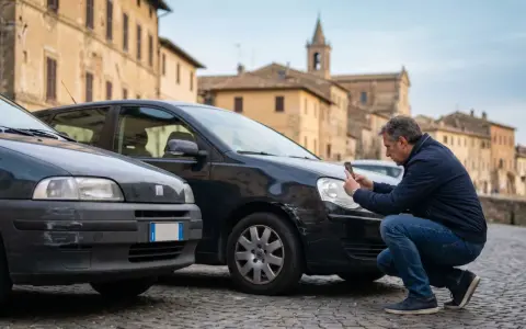 Uomo documenta con smartphone le lesioni sinistro stradale su auto, un caso di 5 anni fa.