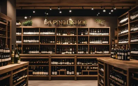 Estanterías repletas de botellas en un elegante restaurante de vinos.