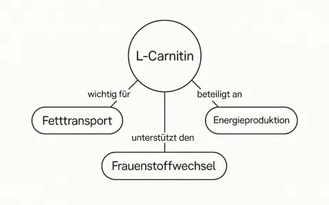 L-Carnitin ist wichtig für den Fetttransport, beteiligt an der Energieproduktion und unterstützt den Frauenstoffwechsel.