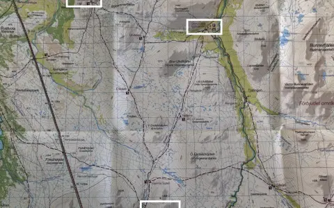 Storulvån karta visar fjällstationen Storulvån och omgivande fjällområden som Blåhammarfjället och Bunnerfjällen.
