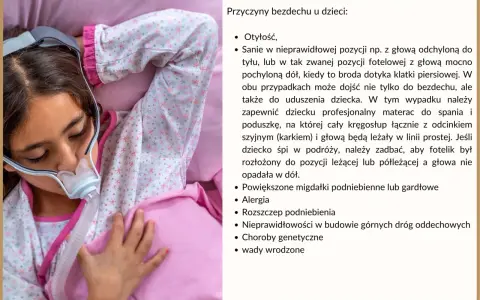 Dziecko ze snu z maską CPAP, która pomaga w leczeniu bezdechu sennego u dzieci.