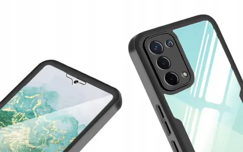 Eleganckie etui Oppo A74 5G z marmurkowym wzorem i błyszczącym tyłem.