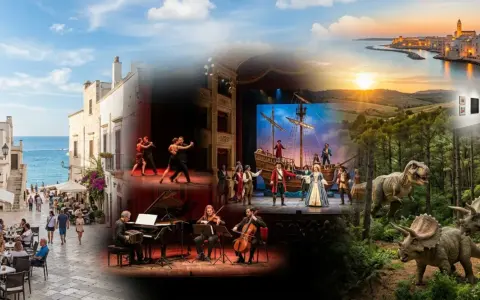 Eventi stasera in Puglia: balli, teatro, concerti, mostre e dinosauri in un collage di divertimento e cultura.