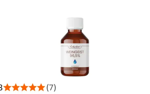 Flasche Nakobe Weingeist, 96,5% Alkoholgehalt. Perfekt für diverse Anwendungen.